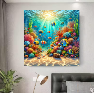 Preview: Diamond Painting Ozean mit Korallenriff, Nemo